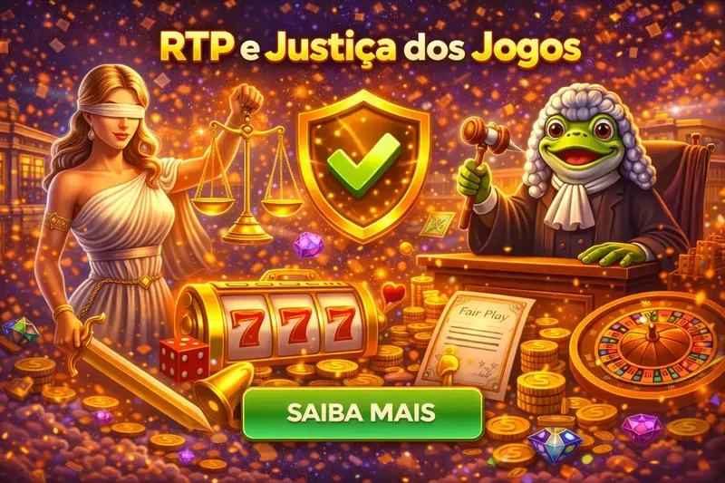 Lady Justice com venda e balança ao lado de sapo juiz com escudo verde verificado, slot 777 e certificado Fair Play